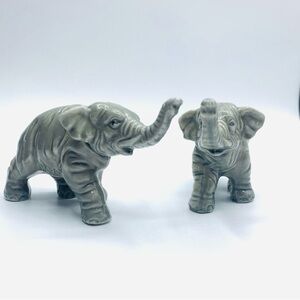 Pair of Vintage Ceramic Elephants Made In Japan